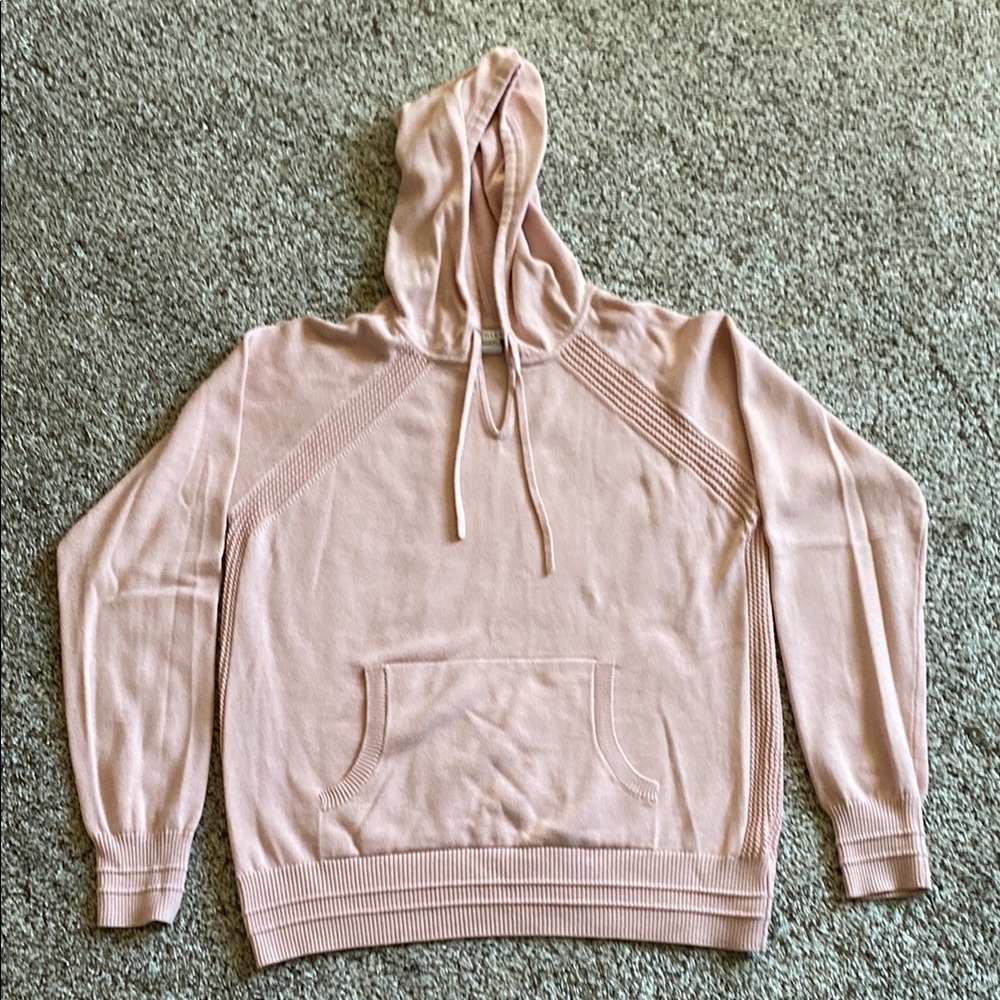 Soft Pink Pullover Hoodie Sweater with Hood